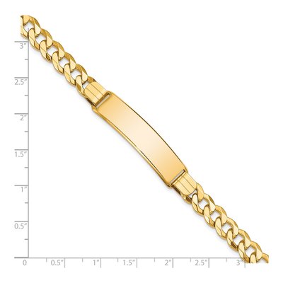14K Yellow Gold Curb Link ID Bracelet – view 3