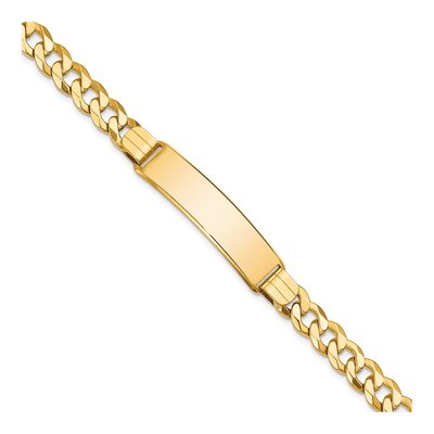 14K Yellow Gold Curb Link ID Bracelet