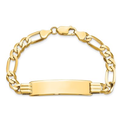 14K Yellow Gold Figaro ID Bracelet – view 5