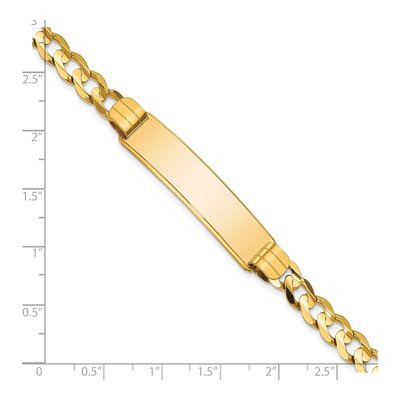 14K Yellow Gold Curb Link ID Bracelet – view 5