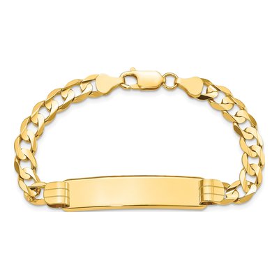 14K Yellow Gold Curb Link ID Bracelet – view 6