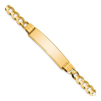 14K Yellow Gold Curb Link ID Bracelet