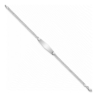 14K White Gold Curb Link ID Bracelet – view 2