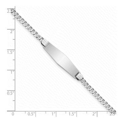 14K White Gold Curb Link ID Bracelet – view 3