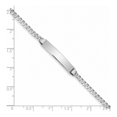 14K White Gold Curb ID Bracelet – view 4