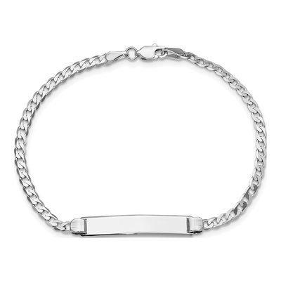 14K White Gold Curb ID Bracelet – view 5