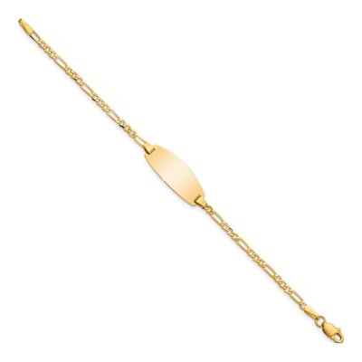 14K Yellow Gold Figaro ID Bracelet – view 3