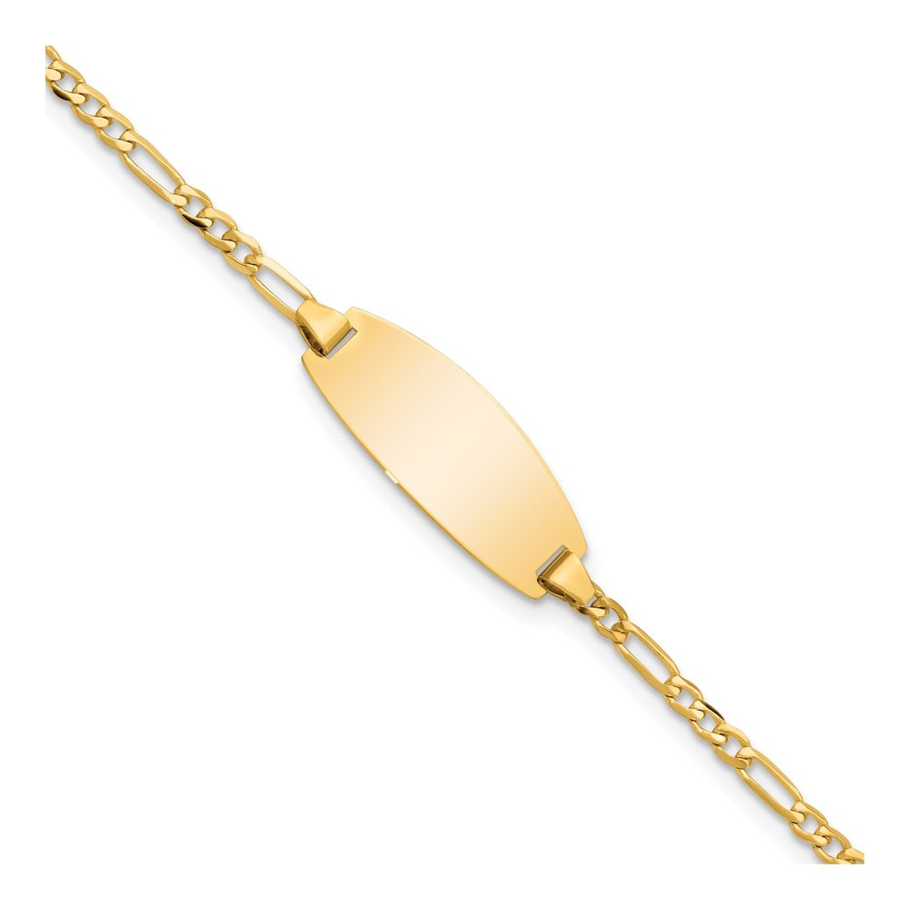 14K Yellow Gold Figaro ID Bracelet