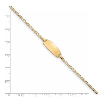14K Yellow Gold Figaro for Baby Child ID Bracelet – view 5
