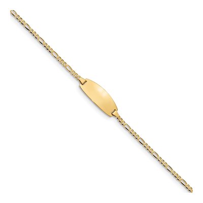 14K Yellow Gold Figaro for Baby Child ID Bracelet