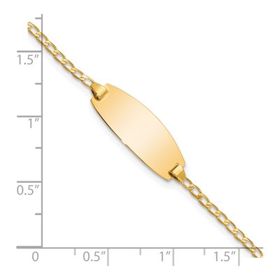 14K Yellow Gold Curb Baby ID Bracelet – view 4