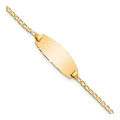 14K Yellow Gold Curb Baby ID Bracelet