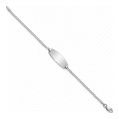 14K White Gold Curb Link Baby ID Bracelet – view 2
