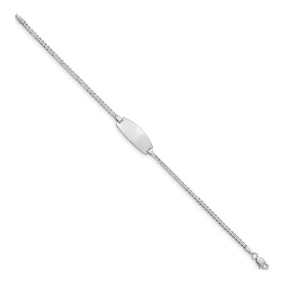 14K White Gold Curb ID Bracelet – view 4
