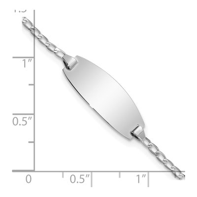 14K White Gold Curb ID Bracelet – view 5