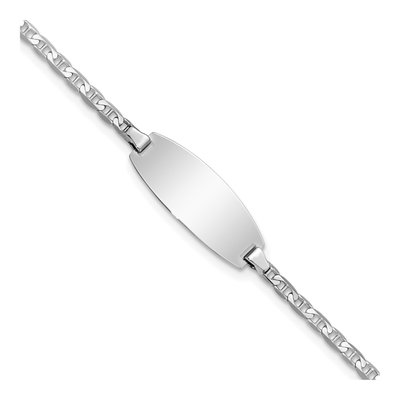 14K White Gold Baby ID Bracelet