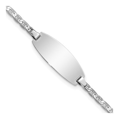 14K White Gold ID Bracelet