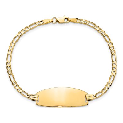 14K Yellow Gold Figaro ID Bracelet – view 5