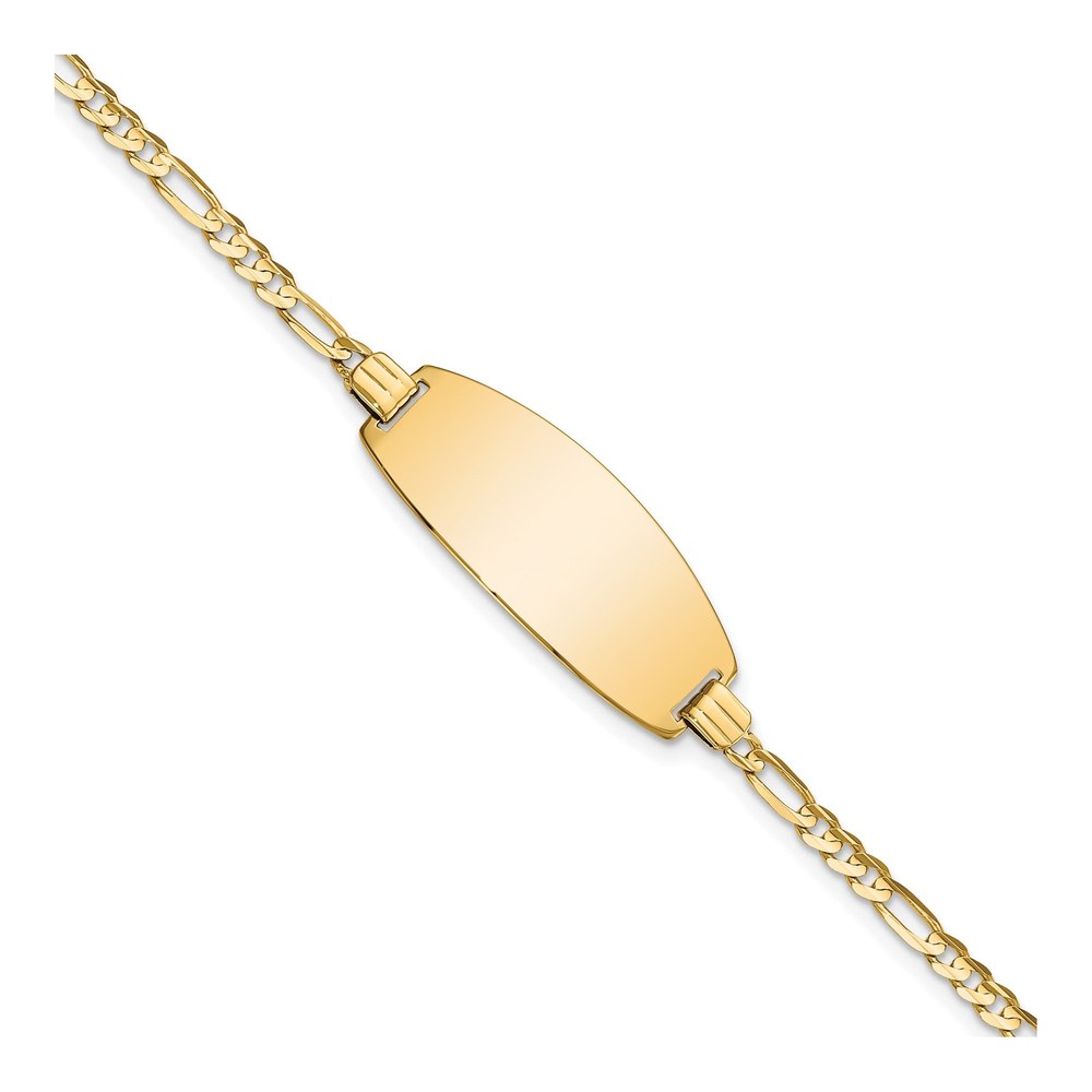 14K Yellow Gold Figaro ID Bracelet