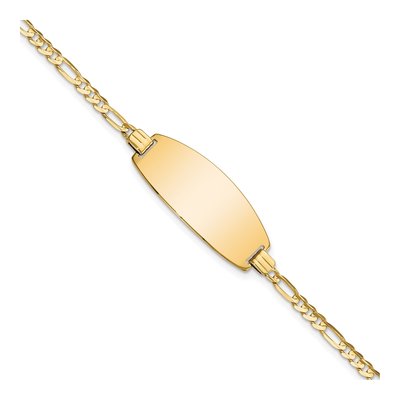 14K Yellow Gold Figaro ID Bracelet
