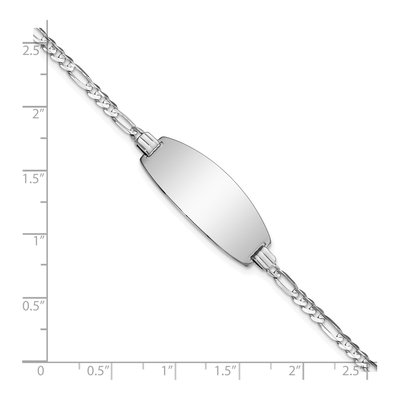 14K White Gold Figaro ID Bracelet – view 4