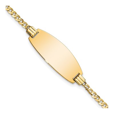 14K Yellow Gold Curb Link ID Bracelet