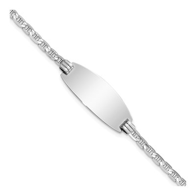 14K White Gold ID Bracelet