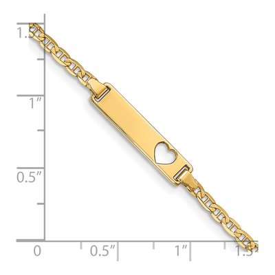 14K Yellow Gold Cut-Out Heart ID Bracelet – view 3