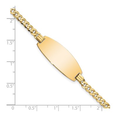 14K Yellow Gold Curb Link ID Bracelet – view 4