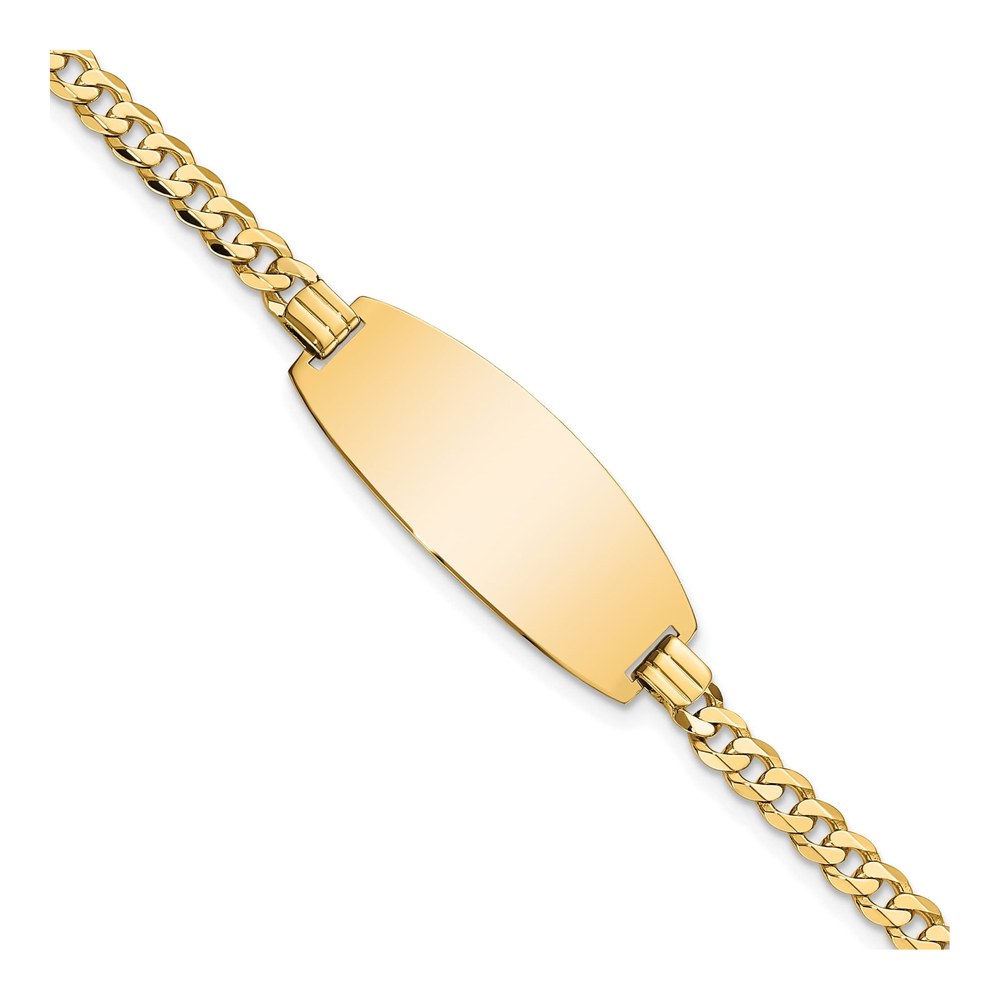 14K Yellow Gold Curb Link ID Bracelet