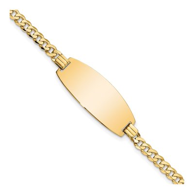 14K Yellow Gold Curb Link ID Bracelet