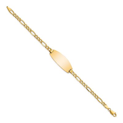 14K Yellow Gold Figaro ID Bracelet – view 3