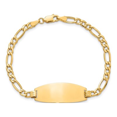 14K Yellow Gold Figaro ID Bracelet – view 5