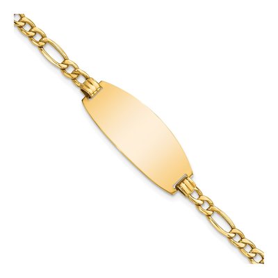 14K Yellow Gold Figaro ID Bracelet