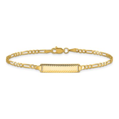 14K Yellow Gold Figaro ID Bracelet – view 3