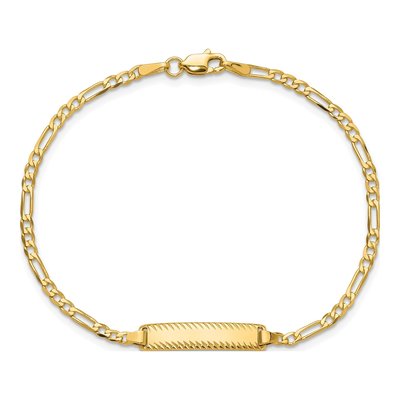 14K Yellow Gold Figaro ID Bracelet – view 4