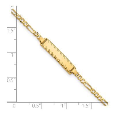 14K Yellow Gold Figaro ID Bracelet – view 5