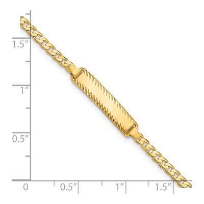 14K Yellow Gold Curb Link ID Bracelet – view 6