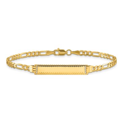 14K Yellow Gold Figaro ID Bracelet – view 4