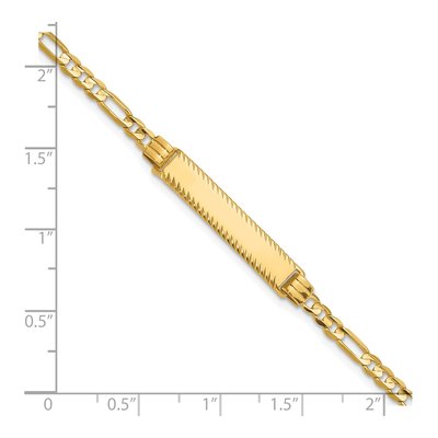 14K Yellow Gold Figaro ID Bracelet – view 6
