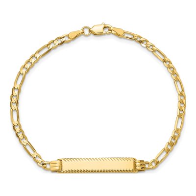 14K Yellow Gold Figaro ID Bracelet – view 5
