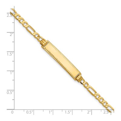 14K Yellow Gold Figaro ID Bracelet – view 6