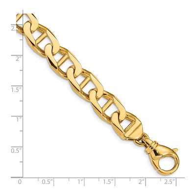 14K Yellow Gold 10.3mm Fancy Anchor Chain Bracelet – view 2