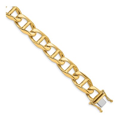 14K Yellow Gold 12.5mm Anchor Chain Bracelet