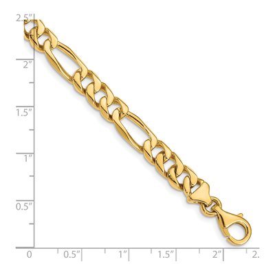 14K Yellow Gold 7mm Figaro Chain Bracelet – view 3