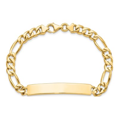 14K Yellow Gold Figaro ID Bracelet – view 5