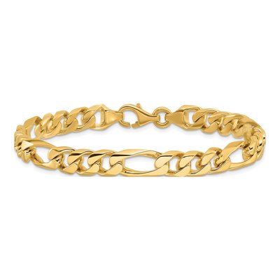 14K Yellow Gold 8mm Figaro Chain Bracelet – view 2