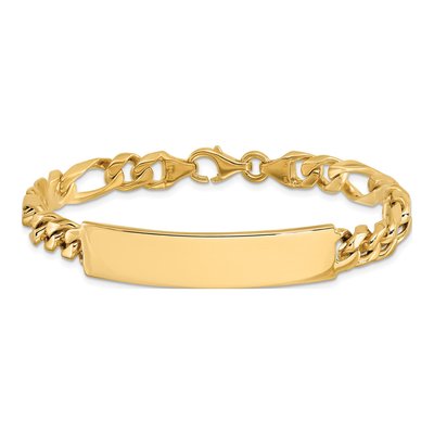 14K Yellow Gold Figaro ID Bracelet – view 4