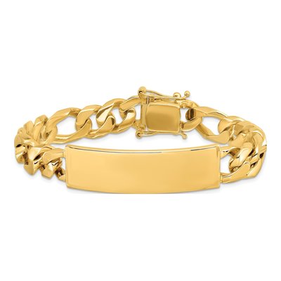 14K Yellow Gold Figaro ID Bracelet – view 3