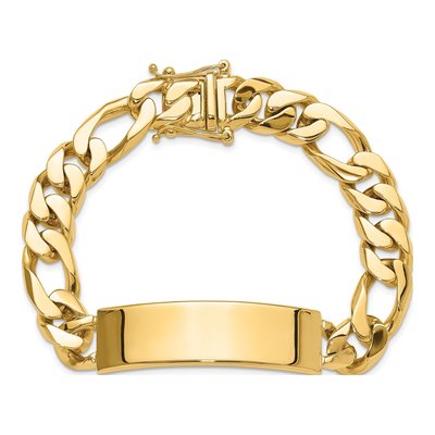 14K Yellow Gold Figaro ID Bracelet – view 4